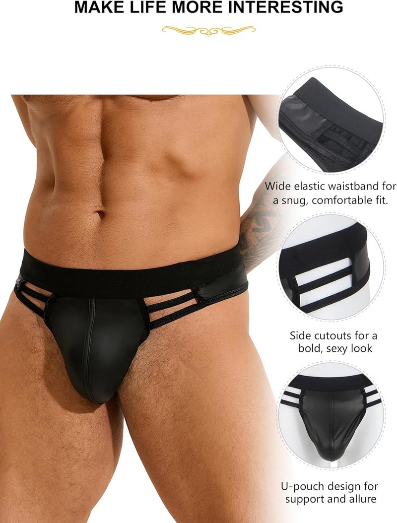 ohyeahlady Store Jockstraps for Men Low Rise G-String Thong Underwear Pouch Trunks Clubwear Jock Strap Briefs Black S-XXL - Image 5